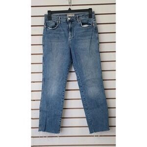 We The Free People Womens‎ Blue Denim Straight Leg Jeans 30 Cut Off Frayed Boho